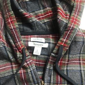 L.L. Bean Scotch plaid flannel hoodie